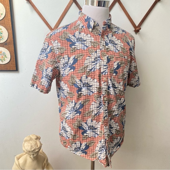 Club Monaco Grid Floral Button Up Shirt - Picture 10 of 13